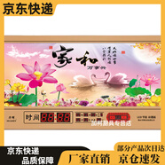 筏芯智能萬(wàn)年歷液晶新款2025動(dòng)態(tài)電子數碼 壁掛家用夜光創(chuàng  )意掛鐘表LED 財源滾滾瀑布 26英寸長(cháng)1米2高60cm彩燈