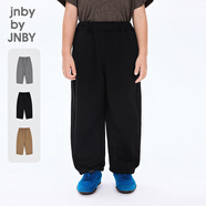 jnby by JNBY江南布衣童裝寬松長褲直筒褲全棉毛圈布秋冬男女童兒童1O0E10040 001/本黑 130cm