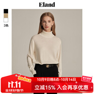 ELAND衣戀毛衣女緊身短款翻領(lǐng)設(shè)計針織衫保暖領(lǐng)口上衣秋秋 象牙白/白色(39)Ivory S 160