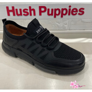 暇步士（Hush Puppies）春秋百搭系帶男鞋休閑男鞋B6K12CM4 黑色 38