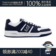 阿瑪尼（ARMANI）EMPORIO ARMANI/阿瑪尼EA7/情侶男士低幫運動(dòng)休閑鞋2025夏季新款 U458-深藍色/奶油白色 36