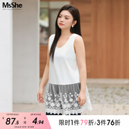 MsShe【14支糯米絨&重工釘珠】大碼女裝秋冬蕾絲花邊背心毛衣套裝 U領(lǐng)背心-純白色現(xiàn)貨 2XL