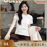 美洋（MEIYANG）瘦瘦T 顯瘦圓領彈力修身百搭短袖女士上衣時尚休閑透氣柔軟T恤女 白色 M