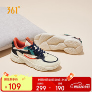 361°運動(dòng)鞋男秋季網(wǎng)布復古輕便厚底休閑老爹跑步鞋子男672036763-3