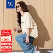 唐獅（TonLion）2025女前胸文字圓領(lǐng)短袖T恤