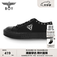 BOY LONDON潮牌23秋季情侶款三鷹標(biāo)logo時(shí)尚黑色休閑鞋N79014 黑色 41