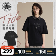 帕拉?。≒ALLADIUM）印花男女同款圓領(lǐng)短袖T恤1011316 鉛黑色 XS