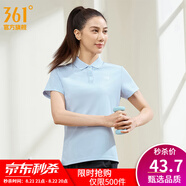 361度運動(dòng)翻領(lǐng)t恤2025年春夏季新款休閑透氣短袖情侶POLO衫七夕禮物 【女款】凝霧藍 M