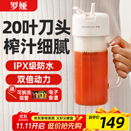 羅婭 20葉刀頭榨汁機(jī)便攜式榨汁杯小型果汁杯果汁機(jī)水果機(jī)電動(dòng)隨行杯碎冰多功能攪拌杯梅森杯 20刀白色500ml含吸管