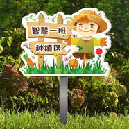 詠幻菜園插地牌不銹鋼花草牌菜地園藝大號(hào)指示標(biāo)識(shí)幼兒園種植區(qū)班級(jí)牌 稻草人 20x30cm