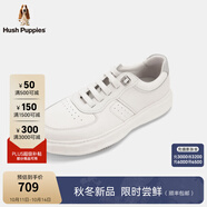 暇步士（Hush Puppies）男士休閑板鞋2025新款簡(jiǎn)約百搭緩震小白鞋 奶昔白 39