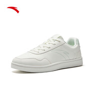 安踏（ANTA）女鞋板鞋女冬季舒適小白鞋 象牙白/氧氣綠-4 35.5 (220mm)