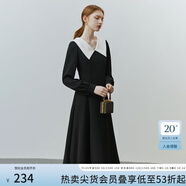 范思藍(lán)恩范思藍(lán)恩22FS2759法式連衣裙女夏季溫柔風(fēng)甜美氣質(zhì)顯瘦長裙小黑裙 黑色（長款） S