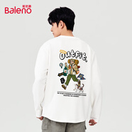 班尼路（Baleno）長(cháng)袖男士t恤秋季潮流百搭純棉打底衫寬松透氣青少年休閑秋裝上衣