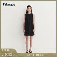 Fabrique白玉山茶絲毛混紡立體珍珠裝飾花連衣裙女春夏新款 黑 XS