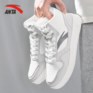 安踏（ANTA）男鞋板鞋2025年秋冬季新款經(jīng)典小白鞋休閑鞋厚底增高鞋子運動(dòng)鞋男 象牙灰【高幫板鞋】 42