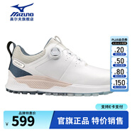 美津濃（MIZUNO）高爾夫球鞋 男士春夏新款GENEM WG BOA系列 防滑防水無釘鞋 51GQ2305-91 白藏青 40 (250mm)