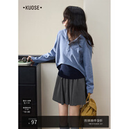 闊色藏藍連帽罩衫毛衣背心兩件套裝25秋季新款女吊帶針織衫短上衣 藏藍色背心吊帶8001 L
