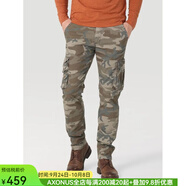 威格（Wrangler）男士休閑長(cháng)褲 棉質(zhì)男褲 工裝褲 實(shí)用多口袋 魔術(shù)貼經(jīng)典款耐磨百搭 Brown Jungle Camo 29
