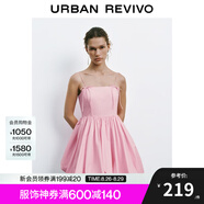 UR七夕2025夏季新款女裝波嬉風(fēng)系帶花苞吊帶連衣裙UYU750021 淺粉色 S