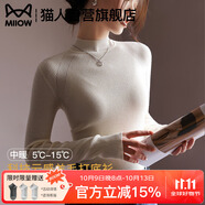 貓人（MiiOW）打底衫女半高領(lǐng)黑色小香風(fēng)修身內(nèi)搭秋冬針織毛衣女裝2025新款上衣