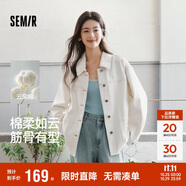 森馬（Semir）牛仔外套女中長(zhǎng)款落肩寬松夾克2025春秋棉質(zhì)通勤109125108014
