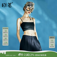 日著原創(chuàng)女裝2024修身氣質(zhì)百搭內(nèi)搭打底吊帶抹胸背心 影黑 M