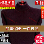 恒源祥2025秋冬新款保暖毛衣男士加厚內搭線(xiàn)衣半高領(lǐng)中年針織打底衫 8805-酒紅-高領(lǐng) 加厚 M 新l款品165建議120斤以