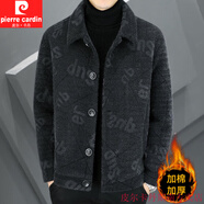 皮爾卡丹（pierre cardin）毛呢夾克外套男韓版修身呢子風(fēng)衣外搭韓版帥氣上衣加厚加棉潮 2290黑色【加棉】 加厚 XL