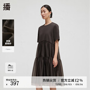 播商場同款連衣裙女2024休閑寬松中長款蛋糕裙BDR3LD1970 G40煙宵 M