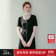 范思藍(lán)恩巴黎假日 法式氣質(zhì)連衣裙女夏季赫本風(fēng)顯瘦裙子24FS12059 黑色 XS