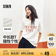 森馬短袖t恤女中長(cháng)款純棉休閑風(fēng)夏季寬松字母套頭衫101324100004