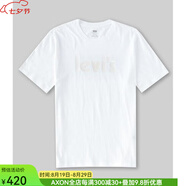 李維斯奢侈品潮牌七夕禮物純色簡(jiǎn)約款小白T夏季男士短袖上衣T恤棉質(zhì) Foil Poster White L （適合胸圍104.1-109.2厘米)