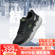 斯凱奇（Skechers）男士強力緩震跑步鞋舒適透氣軟底運動(dòng)鞋軟彈耐磨輕快運動(dòng)休閑鞋 BKLM黑色/檸檬色 42.5 (270mm)