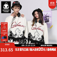 閃電潮牌（GENANX）套頭毛衣男秋季新款街頭嘻哈字母提花潮圓領(lǐng)針織衫 白色 2XL