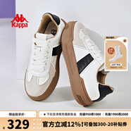 KAPPA卡帕女鞋厚底滑板鞋子女2025秋季新款運動休閑鞋軟底德訓(xùn)鞋小粉鞋 米黃色/黑色 38