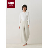 MUJI女式 發(fā)熱毛毛紗 家居長(cháng)褲女士睡褲 米色 L-XL