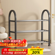 安爾雅簡(jiǎn)易塑料鞋架 組裝客廳創(chuàng)意鐵藝鞋架 門后收納女鞋柜多層