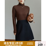 獨束大碼女裝全羊毛復古毛呢套裝女冬季新款胖mm短款雙面呢外套 黑色半裙 2XL
