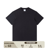 NOTHOMME日系潮牌夏季男款簡(jiǎn)約純色圓領(lǐng)T恤情侶裝寬松打底衫 黑色230g 寬松版 L (175)