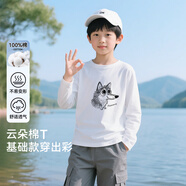 馬卡樂春秋季兒童2025新款時尚上衣撞色衛(wèi)衣男女童休閑舒適燈籠褲 白色B鉛筆涂鴉 130