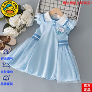 G.DUCKKIDS品牌童裝連衣裙女童夏季冰雪奇緣愛(ài)莎公主裙子小女孩夏天短袖公主 旗艦品質(zhì)莎莎飛袖裙 50碼建議身高40cm左右 均碼