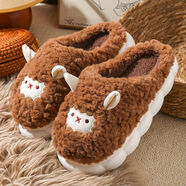 NAOISKEY?腦斯基冬季包跟棉鞋小萌羊情侶可愛(ài)厚底室內宿舍保暖居家棉鞋月子鞋 咖色可愛(ài)小羊拖鞋 42 -43(建議比平時(shí)拍大一碼)