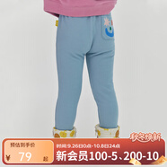 papa爬爬冬季兒童打底褲仿牛仔長褲男女寶寶加絨保暖百搭時(shí)髦潮 淺藍(lán)色 110 cm