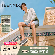 天美意七夕禮物男鞋舒適懶人軟底帆布鞋一腳蹬男休閑布鞋 灰色 38