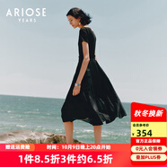 艾諾絲雅詩(shī)【商場(chǎng)同款】夏季新品通勤萊賽爾修身針織拼接連衣裙30439035 黑色 S