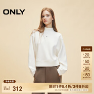 ONLY春夏莫代爾舒適簡(jiǎn)約寬松落肩立領(lǐng)衛衣女|12439S033 A43 奶油白色 XS (155) 76A