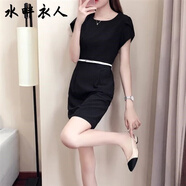 水畔衣人高檔夏季新款2025年職業(yè)連衣裙女氣質(zhì)時(shí)尚ol修身顯瘦美容師工作服 黑色 2XL