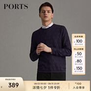 PORTS寶姿男裝早秋明星同款星心系列純針織衫毛衣MN9K019JCIH BLUE PURPLE M