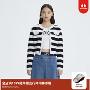RE'VAN芮范春季新品設計師款復古質(zhì)感條紋毛衣開衫RN10106303 橫條紋 S 36